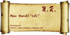 Max Renátó névjegykártya
