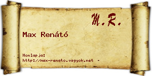 Max Renátó névjegykártya